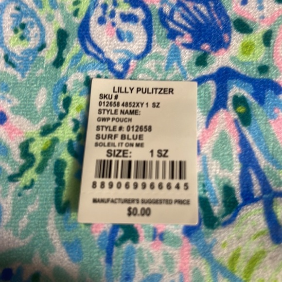 NIP/NWT LILLY PULITZER GWP Pouch Surf Blue Soleil it On Me New Bag - Picture 15 of 16